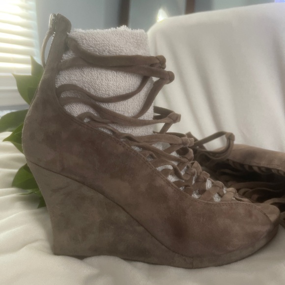 b. makowsky Tan Suede Knot- Centered Strappy Bootie - Picture 3 of 5
